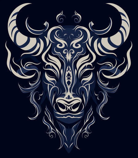 Tribal bull head silhouette vector