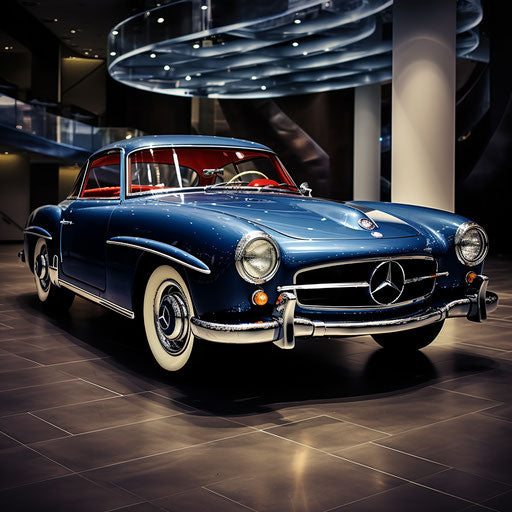 Bright blue classic Mercedes-Benz