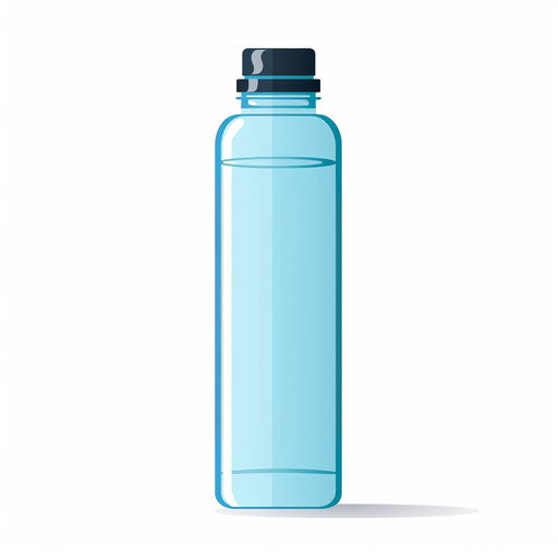 Water bottle drawing in Minimalist style, on white background
