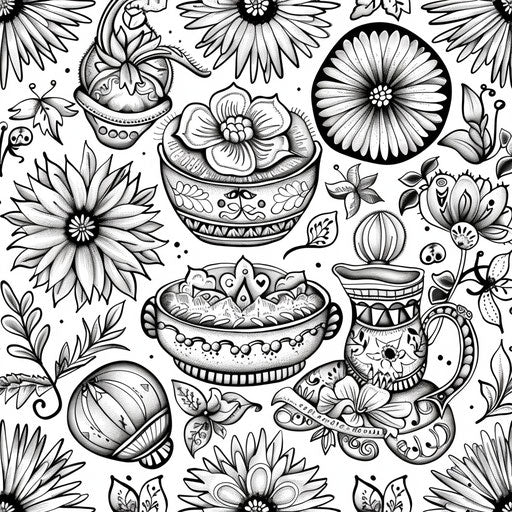 Intricate floral Cinco de Mayo scene