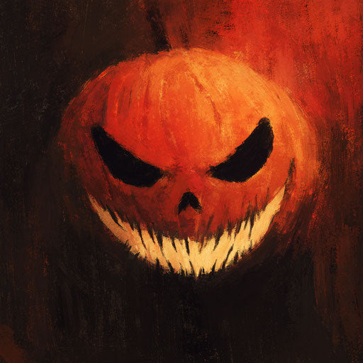 A playful yet eerie Halloween pumpkin with a skull shape