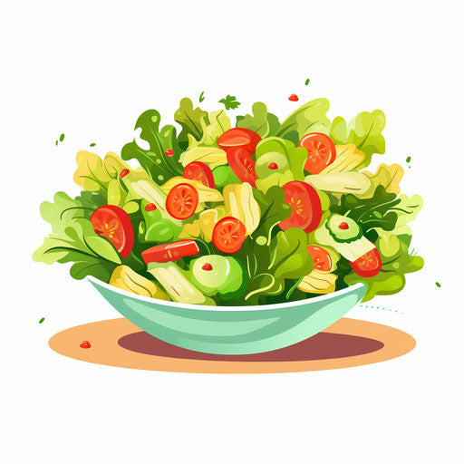 Minimalist style salad clipart, on white background