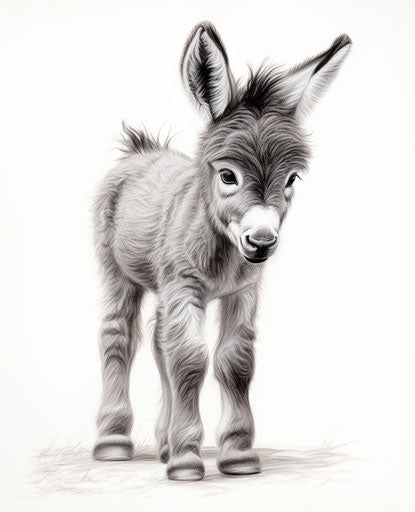 Drawing of a tiny baby donkey captivating 25:31