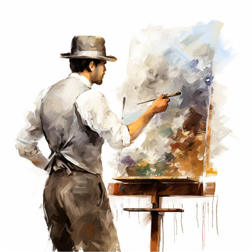 Training illustration in the style of Oil painting, on a white background