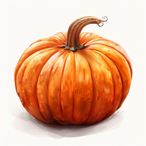 Realistic pumpkin clipart with flat white background