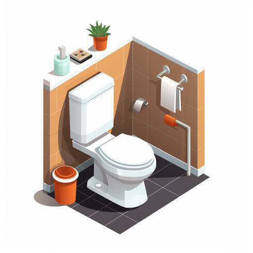 Minimalist style toilet clipart on white background