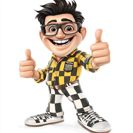 Humorous caricature of a Father's Day clipart with exaggerated human characteristics