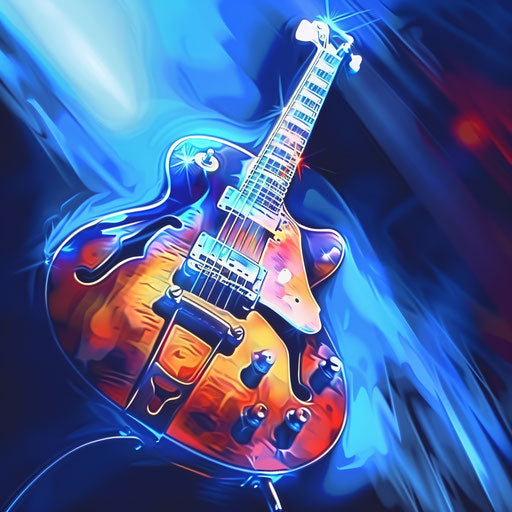 Vivid concert clipart on royal blue background