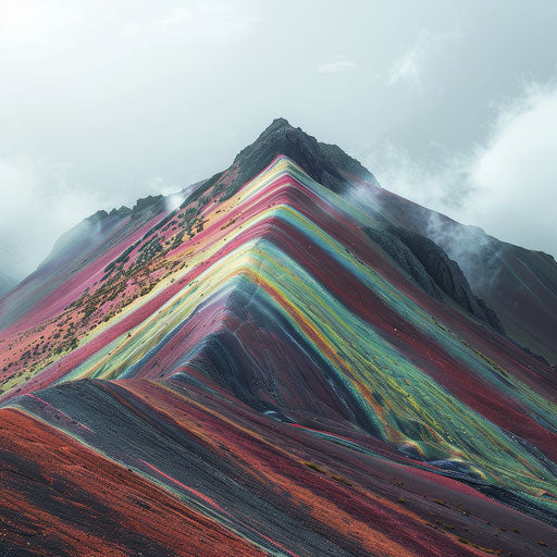 Hyper realistic rainbow mountain in Peru, 8k