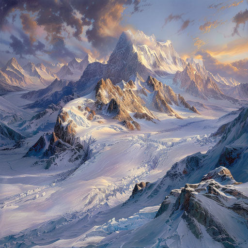 The Kunlun Mountains in winter with a snowy landscape