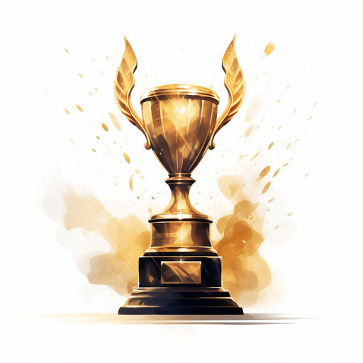 Award illustration in the style of Chiaroscuro Art, on white background