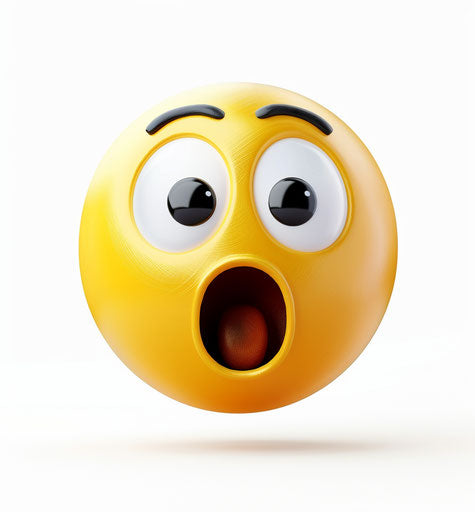 Emoji expressing shock or surprise, white background 27:29