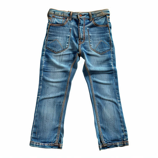 Photo realistic jeans clipart on flat white background