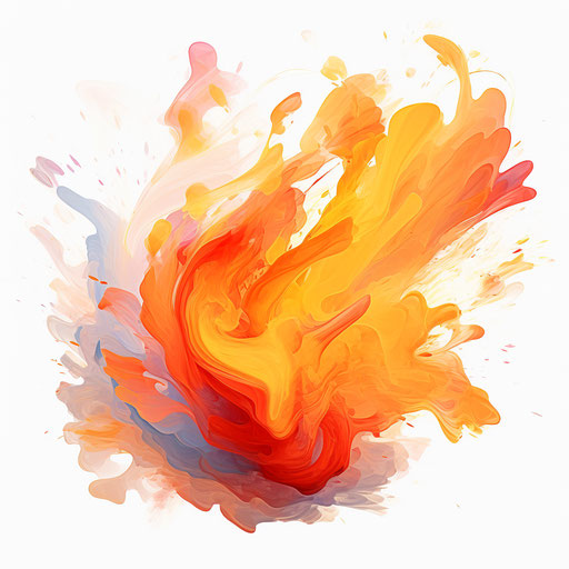 Flame clipart in the style of Impressionistic Art, on a white background