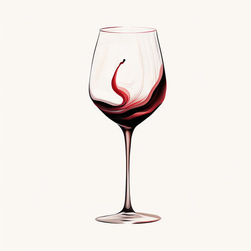 Wine glass in minimalist style, on white background