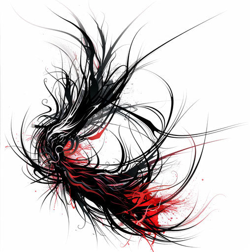 Digital illustration of a tribal fire tattoo