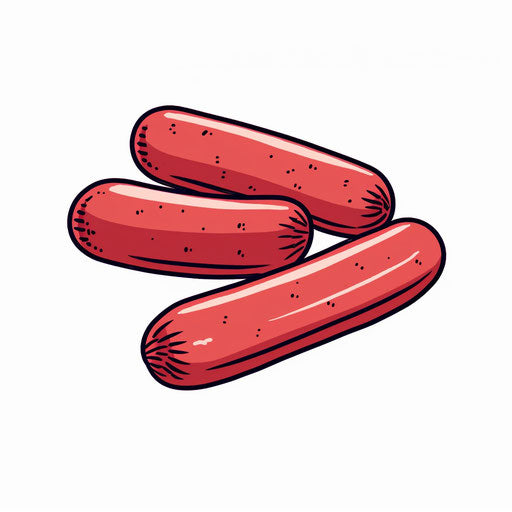 Minimalist style sausage clipart on white background