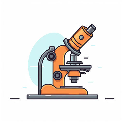 Minimalist Microscope on White Background