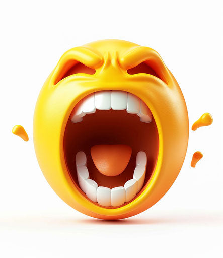 Screaming face emoji clipart, plain blank white background 13:15