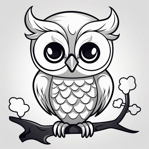 Owl silhouette in cute cartoonish style