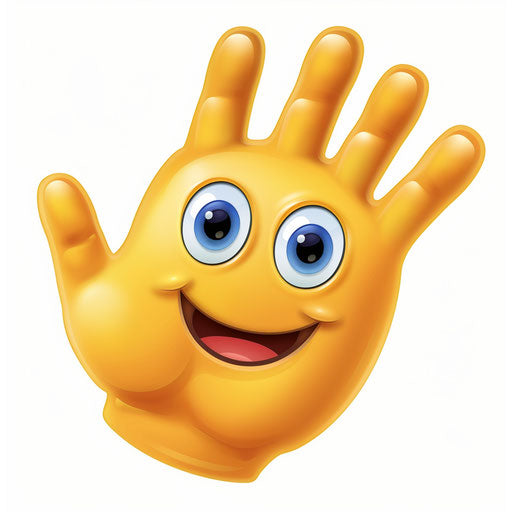 Waving smiley with open hand