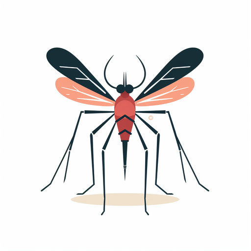 Minimalist style mosquito clipart on white background