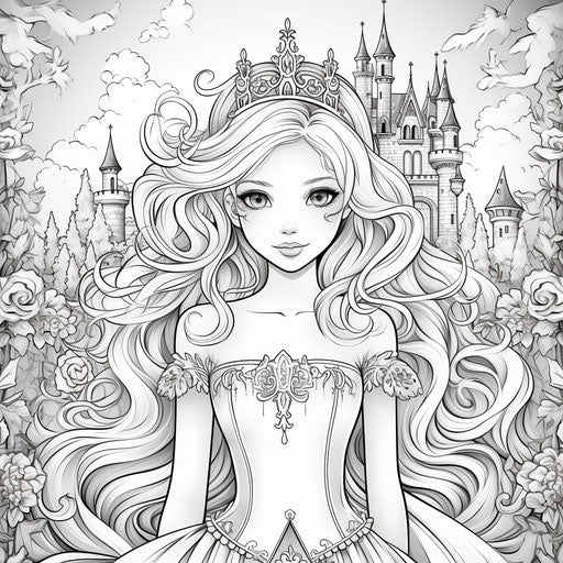 Fairytale princess coloring pages