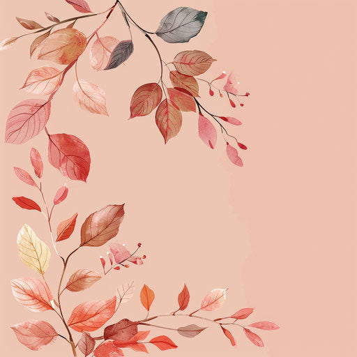 Realistic autumn palette on dusky rose background