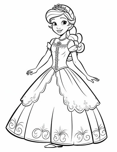 Free princess from frozen coloring page for kids