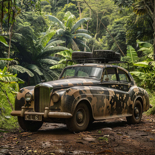 Exploring lush jungle in 1954 Bentley R Type Continental