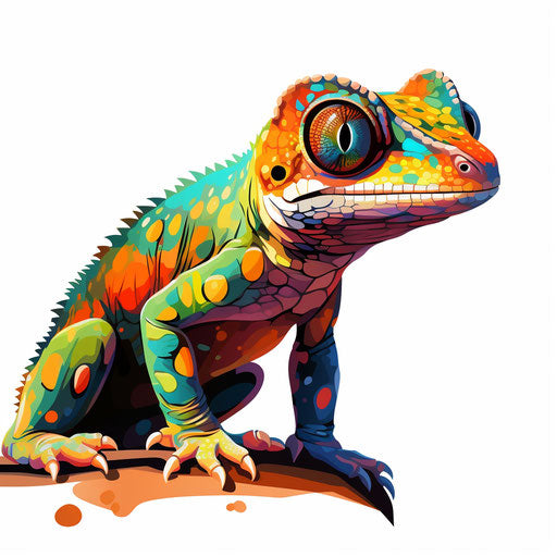 Chiaroscuro Art gecko clipart on white background