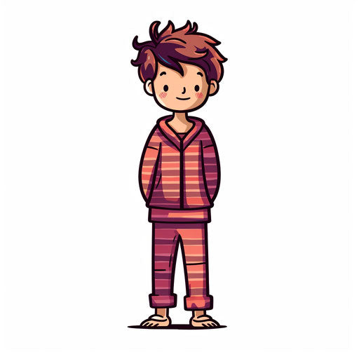 Minimalist style pajama day illustration on white background