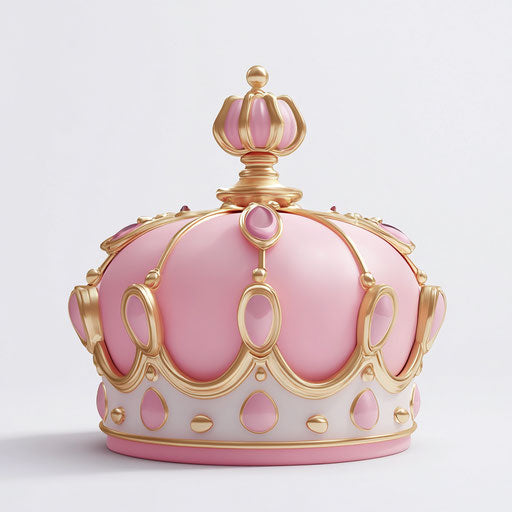 Realistic 3D crown on flat white background