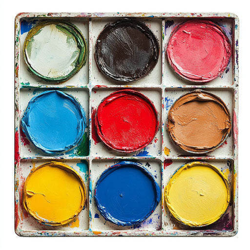 Realistic illustration of a paint tray, high resolution, isolated