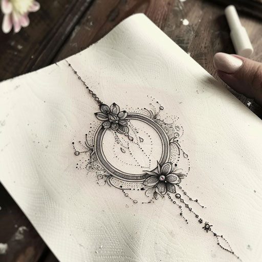 Stylish circle with intricate lace patterns