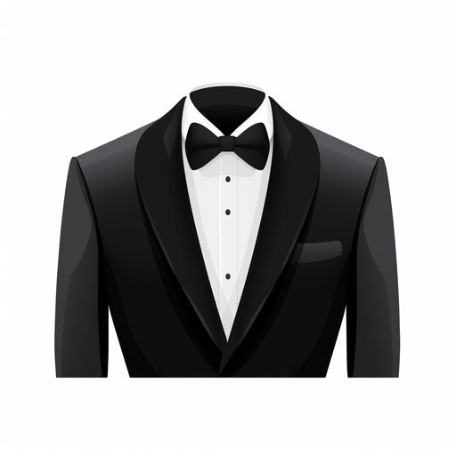 Minimalist style tuxedo clipart on white background