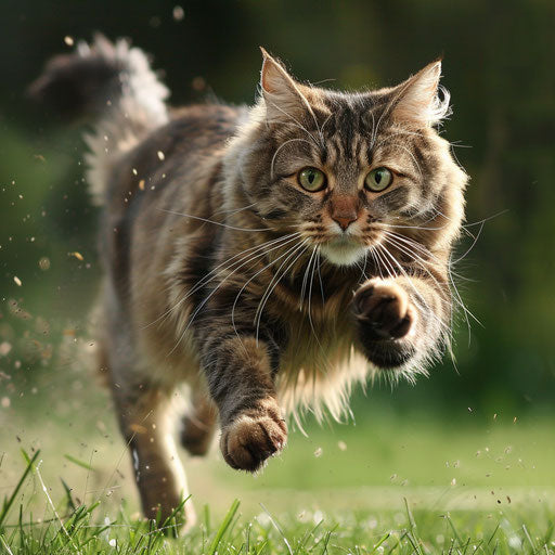 Brown cat running