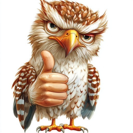 Memorable Hawk Caricature Clipart for Corporate Branding