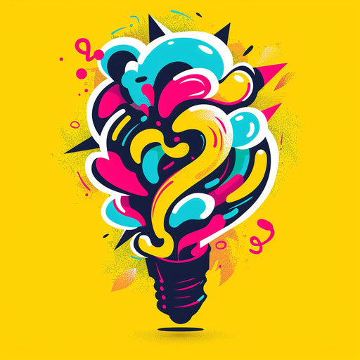 Creative Logo with Playful Fonts on Bright Yellow Background