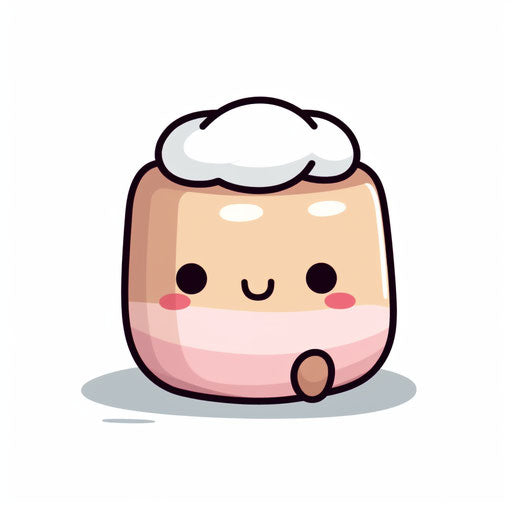 Squishmallow Clipart in Minimalist Style, on White Background