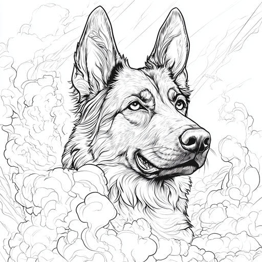 Enjoyable German Shepherd Coloring Page Art