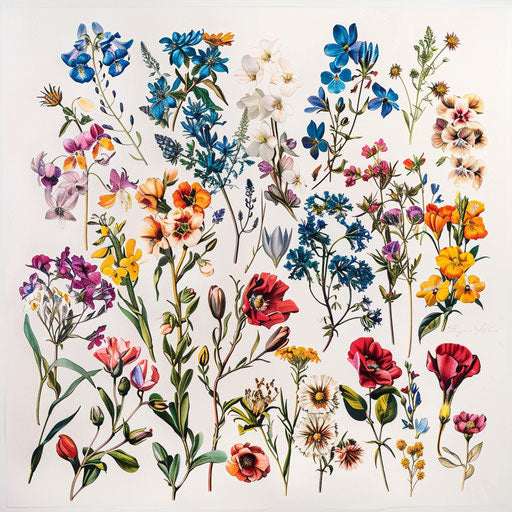 Vibrant collection of wildflower tattoos