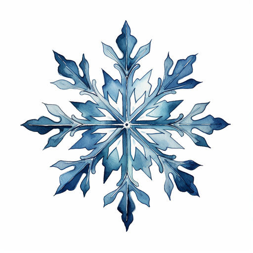Snowflake clipart in the style of Chiaroscuro Art, on white background