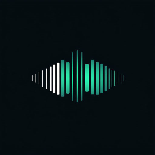 Inspiring DJ logo with abstract waveform and subtle light effects