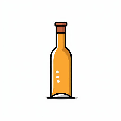 Minimalist style clipart of a bottle on white background
