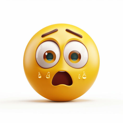 Sad emoji with tears of despair