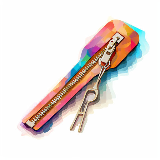 Zipper clipart in the style of Impressionistic Art