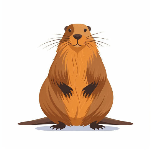 Minimalist beaver clipart on white background