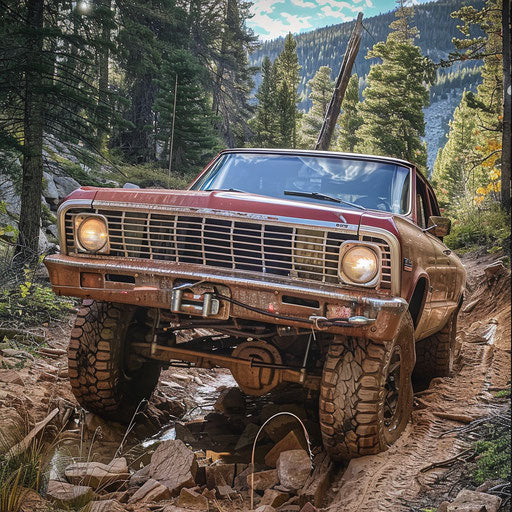 1967 Chevy Bel Air off-road with mud tires and winch