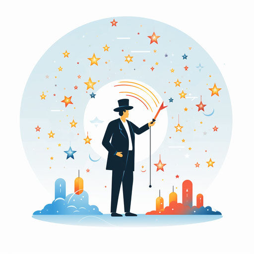 Magic clipart in a minimalist style, on white background